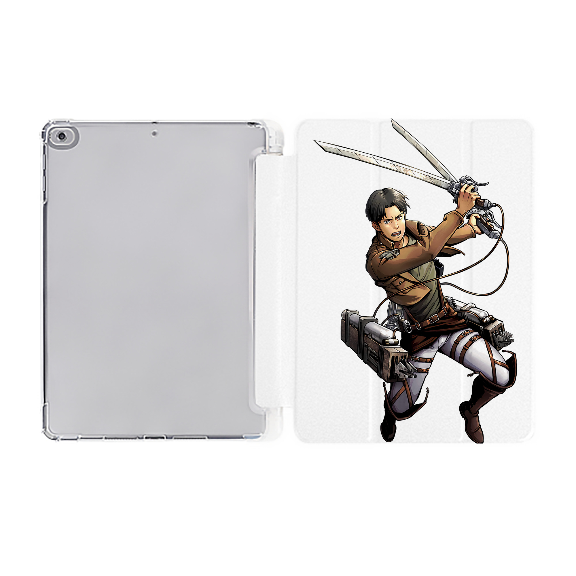 （画像用） 進撃の巨人 Attack on Titan IPad ケース ペン収納付き 三つ折りスタンド PUレザー×シリコン 対応機種9.5/10.5/10.9インチ